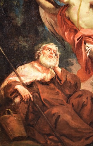 XVIIe siècle - L'Ange de Dieu apparaît au Prophète Élie - École italienne du 17e siècle